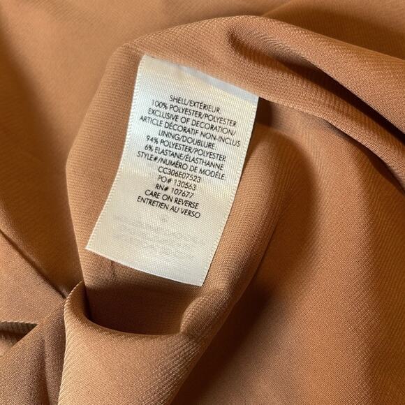 Alice + Olivia Karolina Embroidered Gold and Camel Tiered Maxi Dress Size 12 - Picture 11 of 11